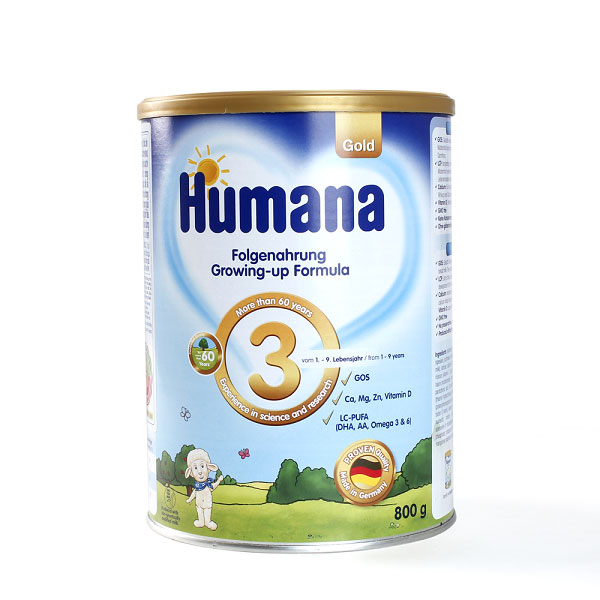 SỮA BỘT HUB HUMANA GOLD 3 800G CHO BÉ TỪ 1 - 9 TUỔI