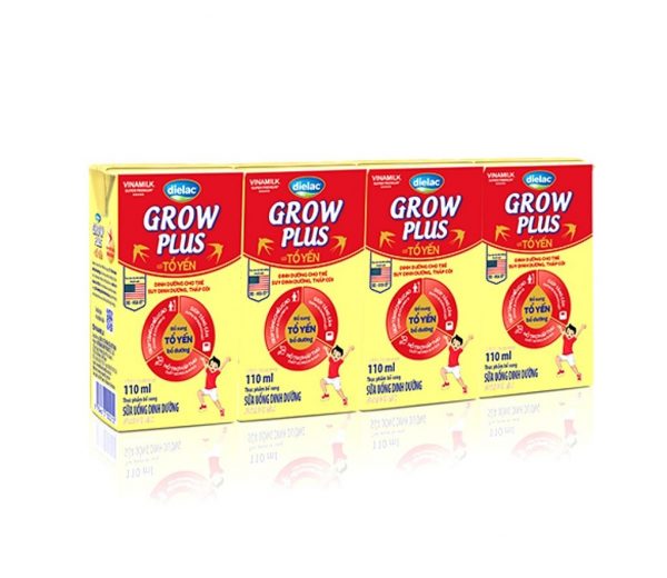 SỮA VINAMILK GROW PLUS TỔ YẾN 110MLX4 (THÙNG 12 lốc)