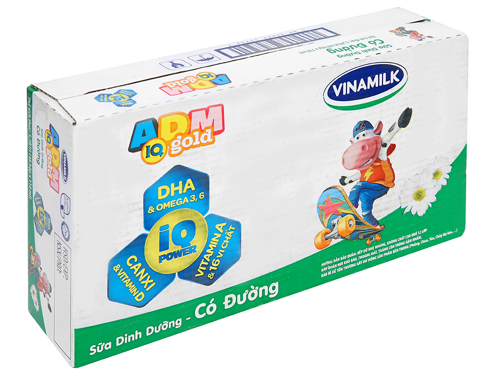 SỮA VINAMILK ADM CÓ ĐƯỜNG 110MLX4 (THÙNG 12 lốc)