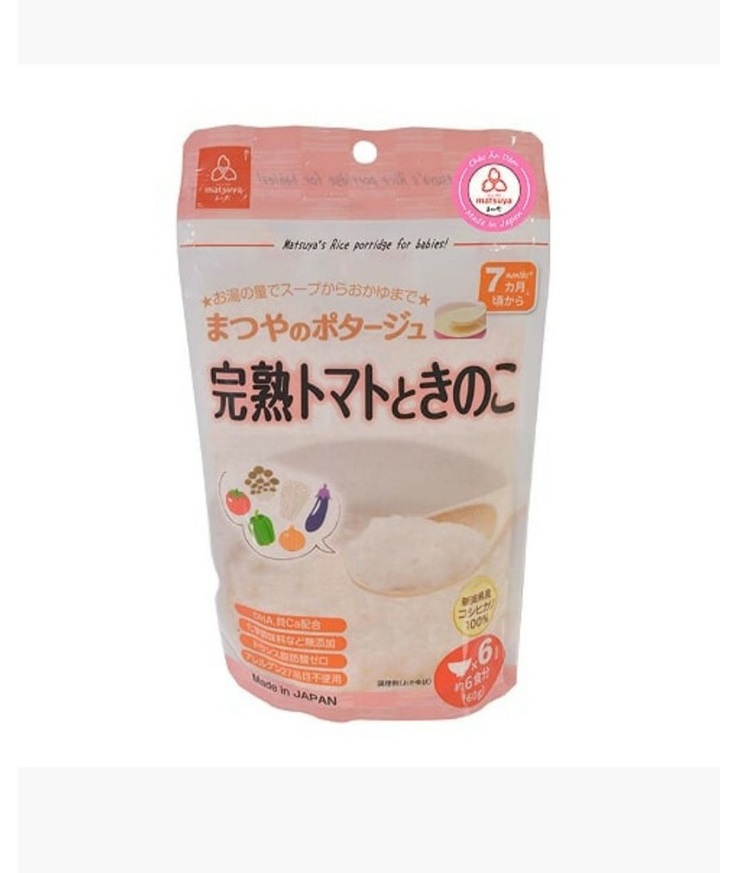 CHÁO GẠO ĂN DẶM CÀ CHUA CHÍN VÀ NẤM MATSUYA 60G