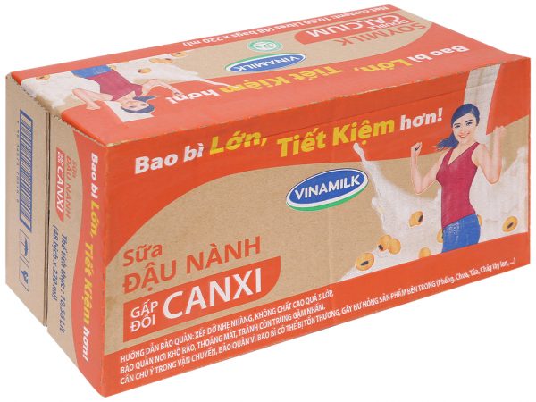 SỮA VINAMILK ĐẬU NÀNH CANXI 220ML (THÙNG 24 Gói)