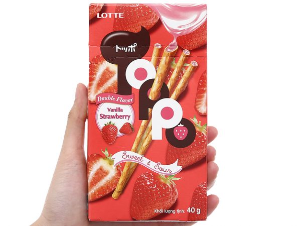 BÁNH QUE TOPPO DOUBLE FLAVOR ( DÂU) 40G