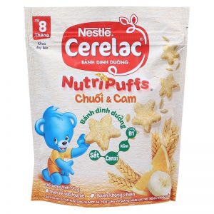 BÁNH ĂN DẶM NESTLE CHUỐI VÀ CAM 50GR
