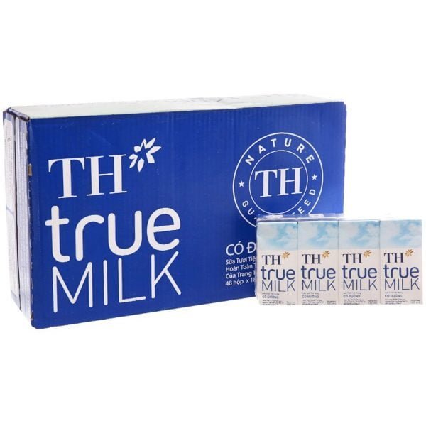 SỮA TH TRUE MILK CÓ ĐƯỜNG 180MLX4 (THÙNG 12 LỐC)