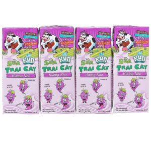SỮA TRÁI CÂY KUN HƯƠNG NHO 180ML X 4 HỘP
