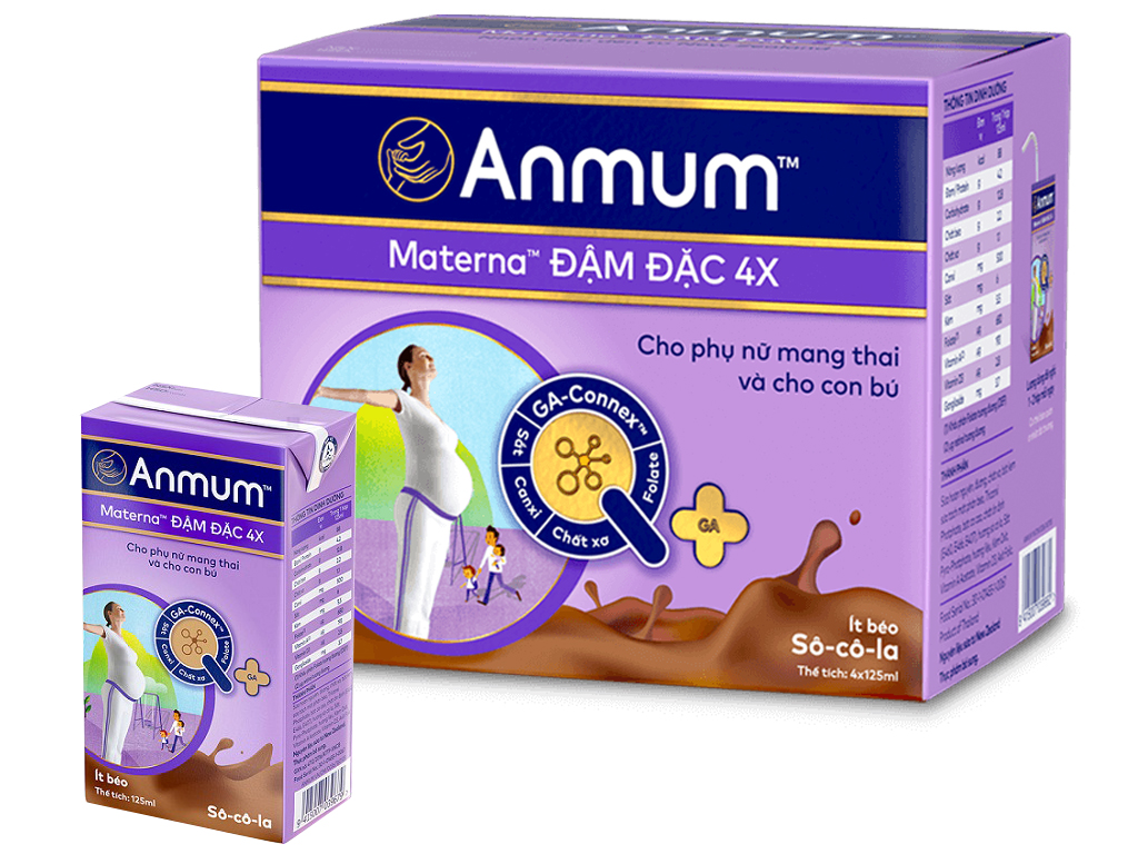 THÙNG SỮA NƯỚC ANMUM MATERNA ĐẬM ĐẶC SOCOLA - Ảnh 2