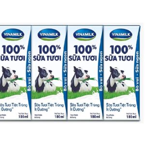SỮA VINAMILK ÍT ĐƯỜNG 180ML X 4 HỘP