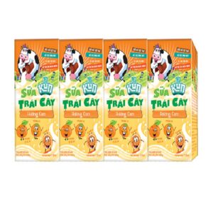 SỮA TRÁI CÂY KUN HƯƠNG CAM 110ML X 4 HỘP
