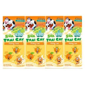 SỮA TRÁI CÂY KUN HƯƠNG CAM 180ML X 4 HỘP