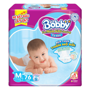 BOBBY Tã Dán M 76 miếng (6-11)Kg