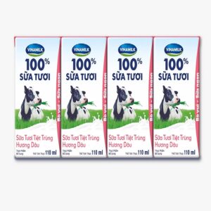 SỮA VINAMILK HƯƠNG DÂU 110ML X 4 HỘP
