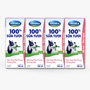 SỮA VINAMILK HƯƠNG DÂU 180ML X 4 HỘP