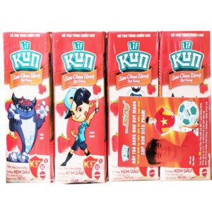 SỮA CHUA UỐNG KUN HƯƠNG KEM DÂU 110ML X 4 HỘP