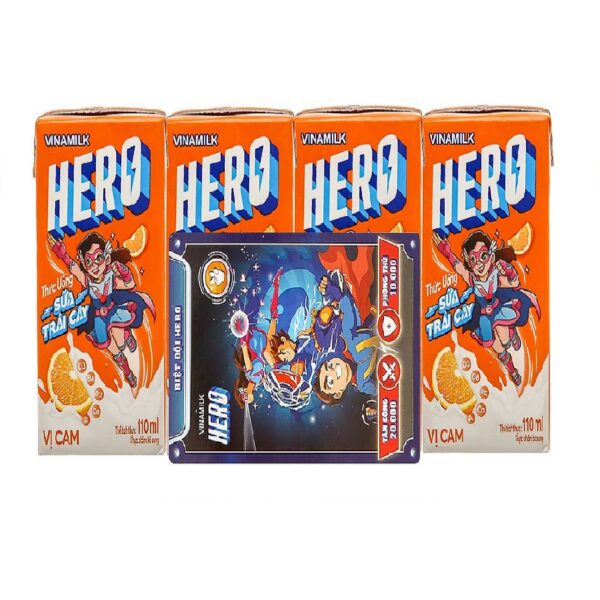 SỮA VINAMILK STC HERO HƯƠNG CAM 110ML x 4 HỘP