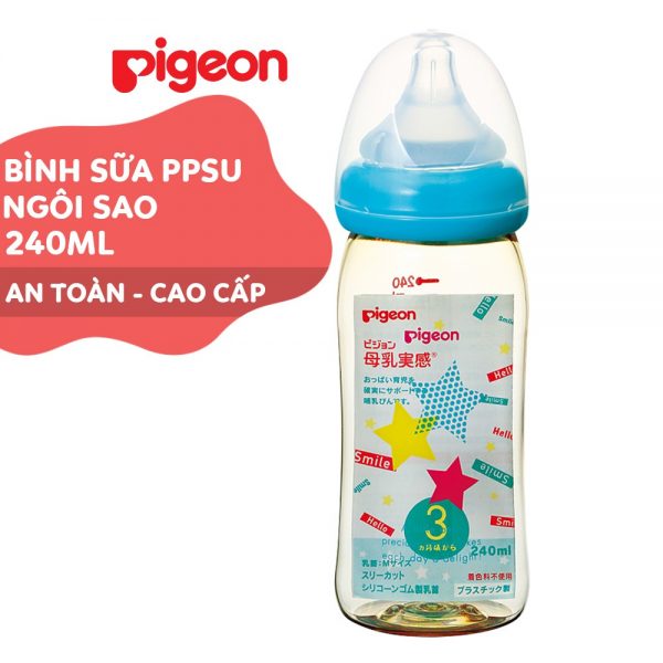 BÌNH SỮA PIGEON NGÔI SAO PPSU PLUS 240ML - Hình ảnh 2