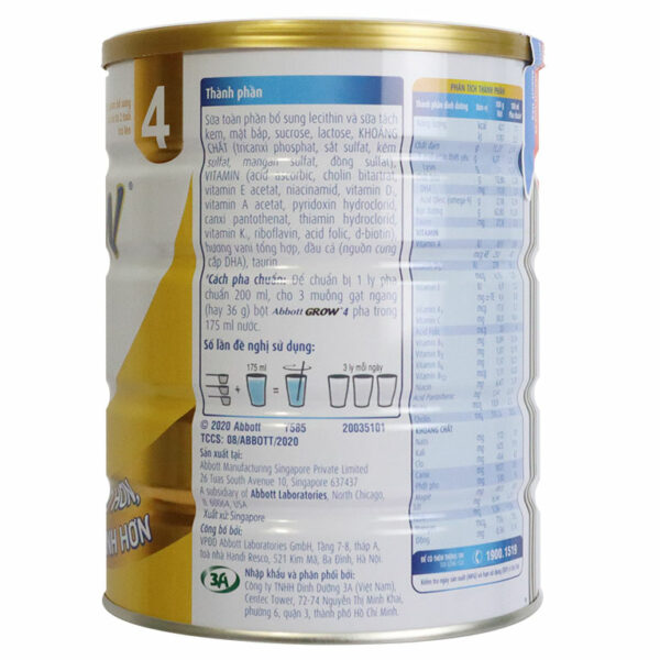 SỮA ABBOTT GROW 4 1,7kg (trên 2 tuổi) - Hình ảnh 2