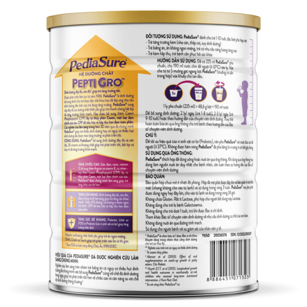 SỮA PEDIASURE ÍT NGỌT (VANILLA) 850G (1-10 tuổi) - Hình ảnh 2