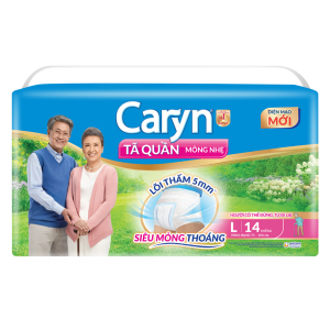 CARYN Tã Quần Mỏng Nhẹ L 14 miếng (75-100)Cm