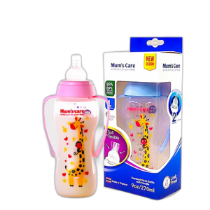 BÌNH SỮA CỔ THƯỜNG, NÚM TI SILICON MUM'S CARE 270ML