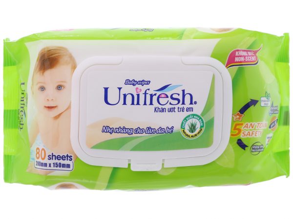 KHĂN ƯỚT UNIFRESH 80 TỜ - XANH