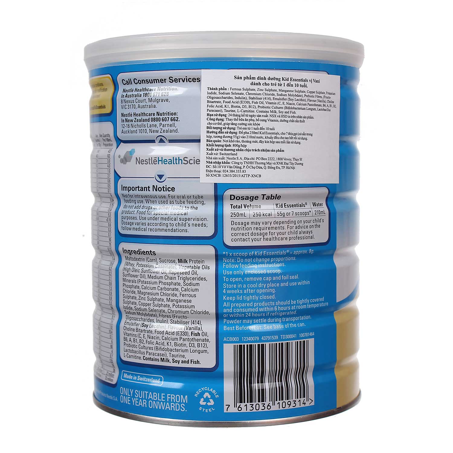 SỮA KID ESSENTIALS NESTLE ÚC 800G (1-10 TUỔI) - Ảnh 3