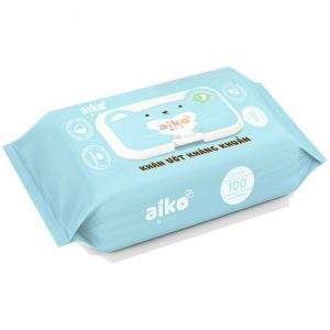 KHĂN ƯỚT AIKO Kháng Khuẩn Xanh 100 Tờ