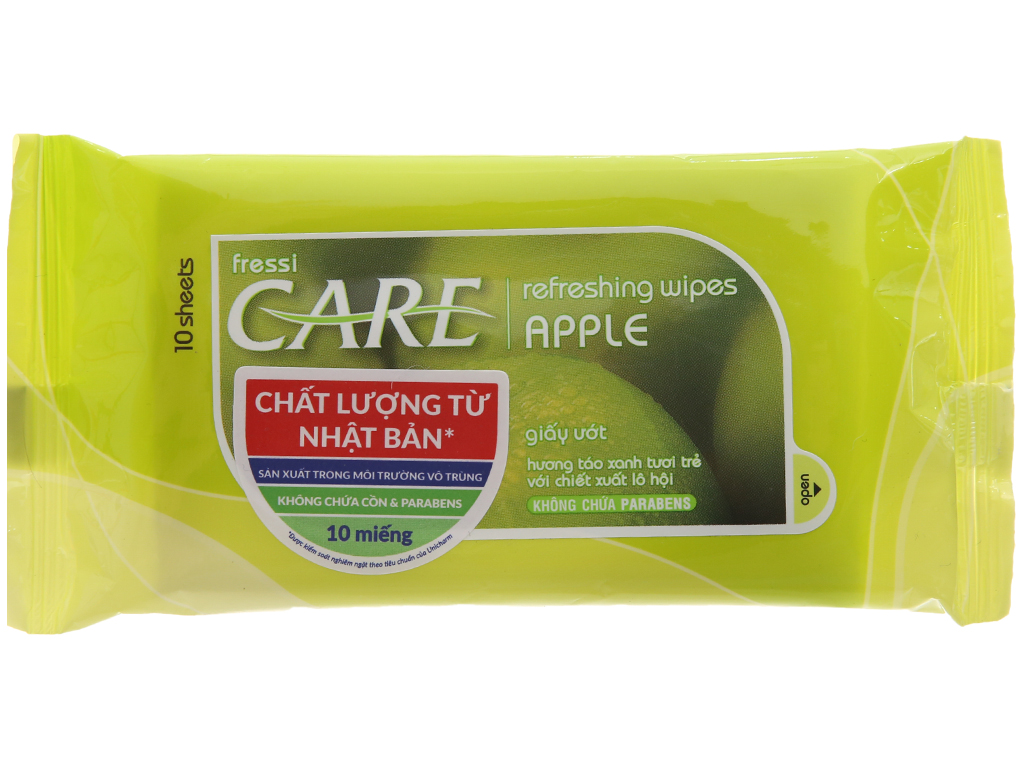 KHĂN GIẤY ƯỚT CARE APPLE 10 TỜ