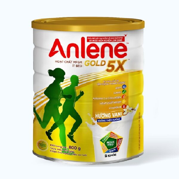 SỮA BỘT ANLENE Gold 5X Hương Vani ít béo (>40 tuổi) 800g