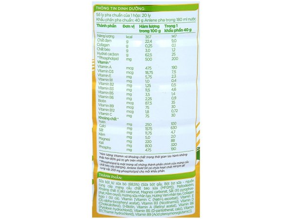 SỮA BỘT ANLENE Gold 5X Hương Vani ít béo (>40 tuổi) 800g - Hình ảnh 6