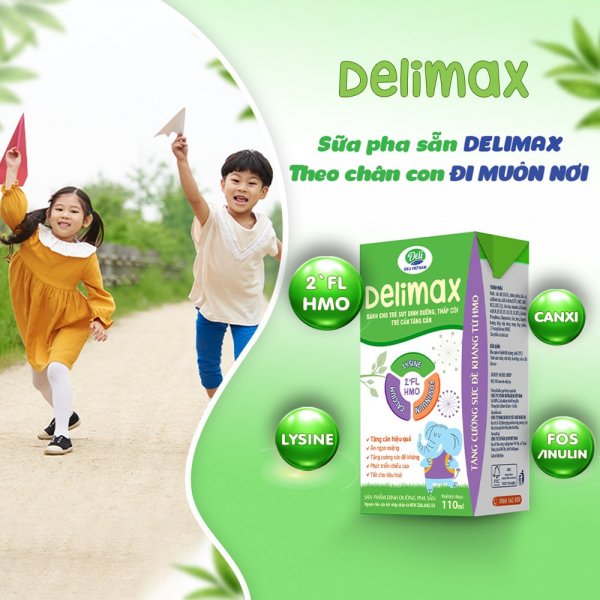 Sữa bột pha sẵn DELIMAX 110ml lốc 4 hộp - Hình ảnh 2