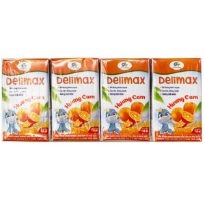 Sữa bột pha sẵn DELIMAX 110ml hương cam lốc 4 hộp