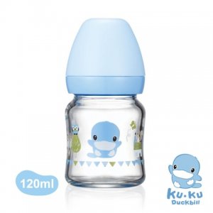BÌNH SỮA KUKU CỔ RỘNG THỦY TINH 120ML
