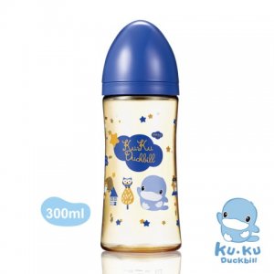 KUKU Bình Sữa Nhựa PPSU Cổ Rộng 300ml