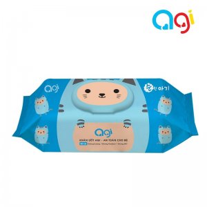 Khăn ướt AGI Không Mùi Hình Mèo 80 tờ - Xanh Biển