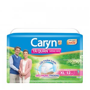 CARYN Tã Quần Mỏng Nhẹ XL 12 miếng (86-135)Cm