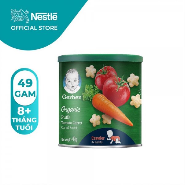 Bánh ăn dặm NESTLE Gerber Organic Cà Chua Cà rốt 49g 8m+ - Hình ảnh 2