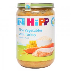 Dinh dưỡng đóng lọ HiPP Organic - Cơm nhuyễn, rau & gà tây 220g