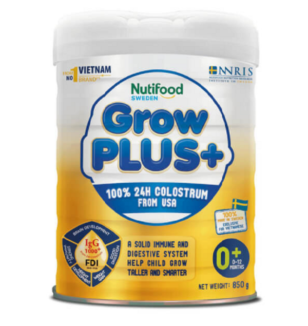 SỮA BỘT NUTIFOOD GROWPLUS+ VÀNG (Sữa non) cho bé 0-12 tháng 850g