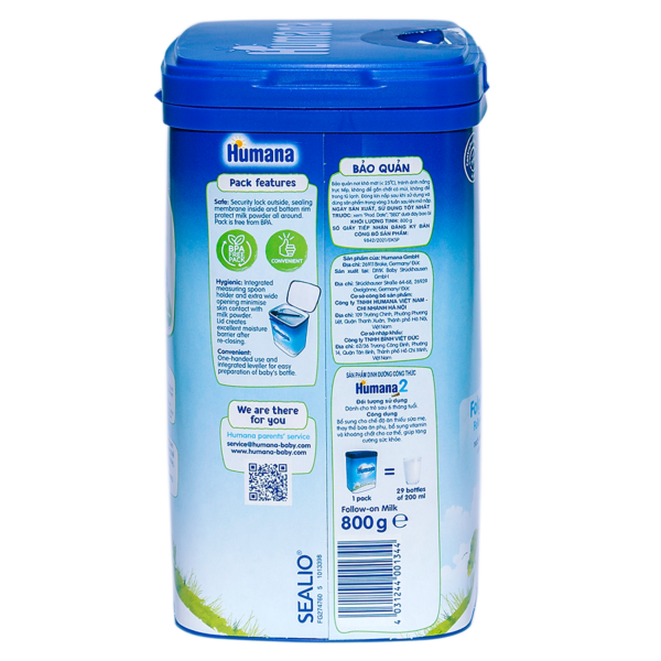 SŨA BỘT CHÂU ÂU HUMANA Gold Plus 2 800g - Hình ảnh 2