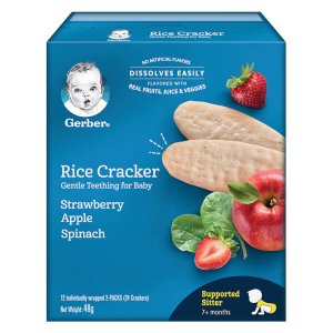 Bánh gạo ăn dặm NESTLE Gerber Dâu Táo Rau 48g 7m+