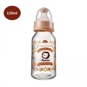 SIMBA Bình Sữa thủy tinh Cổ Chuẩn siêu bền 120ml - Màu Nâu
