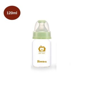 SIMBA Bình Sữa thủy tinh Cổ Chuẩn siêu nhẹ 120ml (Lỗ Tròn)
