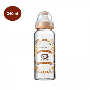 SIMBA Bình sữa thủy tinh siêu bền Cổ Chuẩn 240ml - Màu Nâu