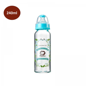 SIMBA Bình sữa thủy tinh siêu bền Cổ Chuẩn 240ml - Màu Xanh