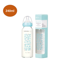 MAMMY Shop Bình sữa thủy tinh Cổ Chuẩn 240ml - Màu Xanh Lá