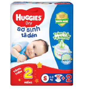 Huggies Tã Dán Sơ Sinh S 80 Miếng (4-8)Kg