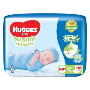 HUGGIES MIẾNG LÓT SƠ SINH NB1 108 MIẾNG (<5KG)