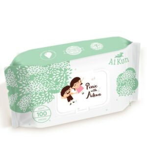 KHĂN ƯỚT AIKUN Xanh Lá bi 100 Tờ